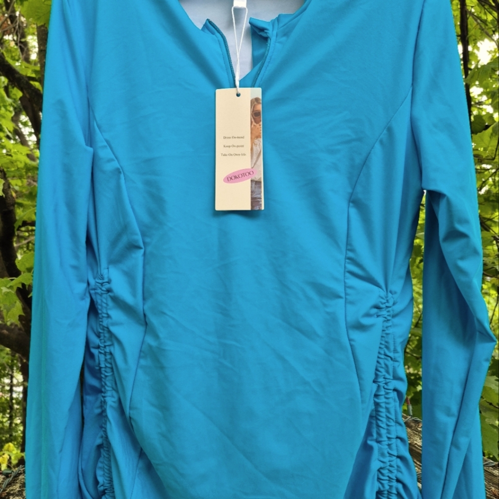 Blue Long Sleeve Top